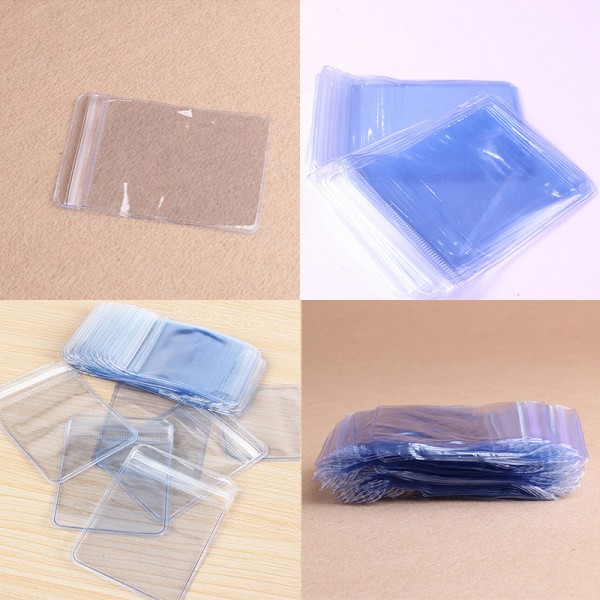 100 Styck Klar PVC Plast Myntpåse Case Plånböcker Förvaringskuvert 5*7