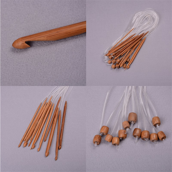 1,2 m 48" 12 olika storlekar/ set Tunisian Carbonized Bamboo Cro