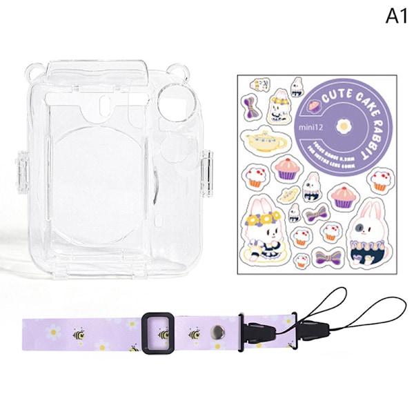 1Set för Instax Mini 12 Transparent kameraväska Travel Shoulder A1