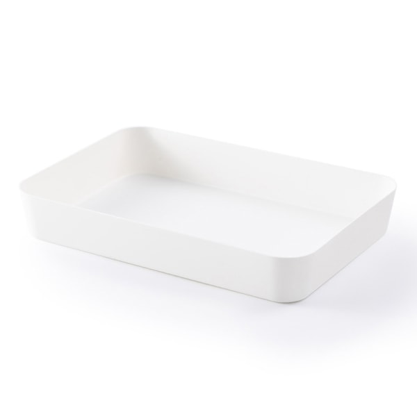 Förvaringslåda Skrivbord Kosmetisk Förvaringsbricka Smink Kläder Bord white M