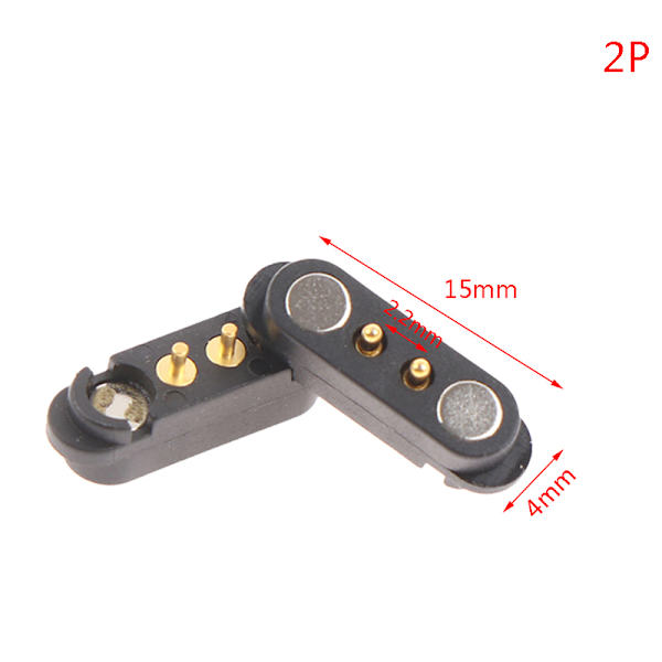 1 par magnetisk Pogo-stiftkontakt 2P 3P 4P 2,5 mm fjäderbelastad 2P