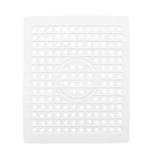 Handfatsmatta Gummi Dish Mat Drainer Non Slip Handfat Protector Liner Square white