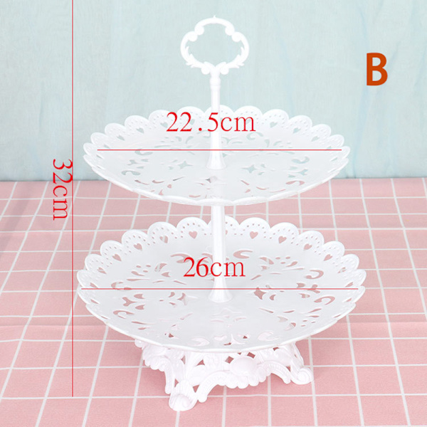 Europeisk stil tårtställ snacksställ frukt Cupcake Tray birthda D