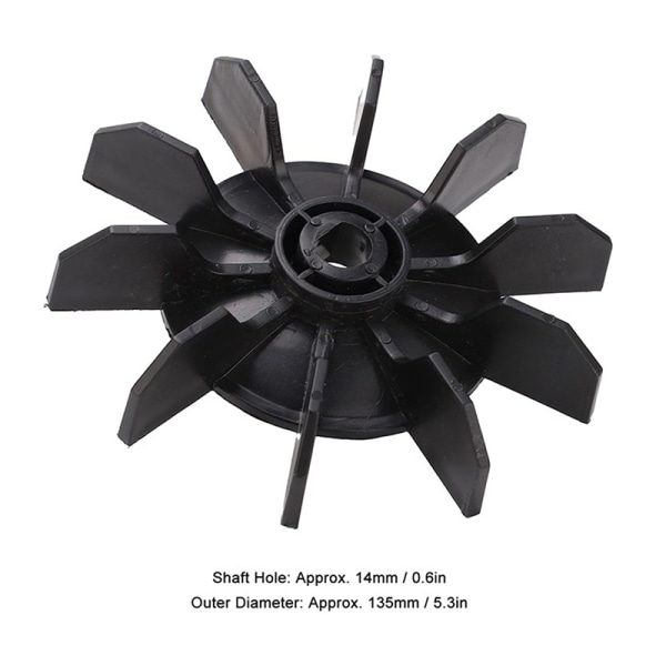Luftkompressor fläktblad 14 mm/0,5" inre hål 10 impeller 135 mm White