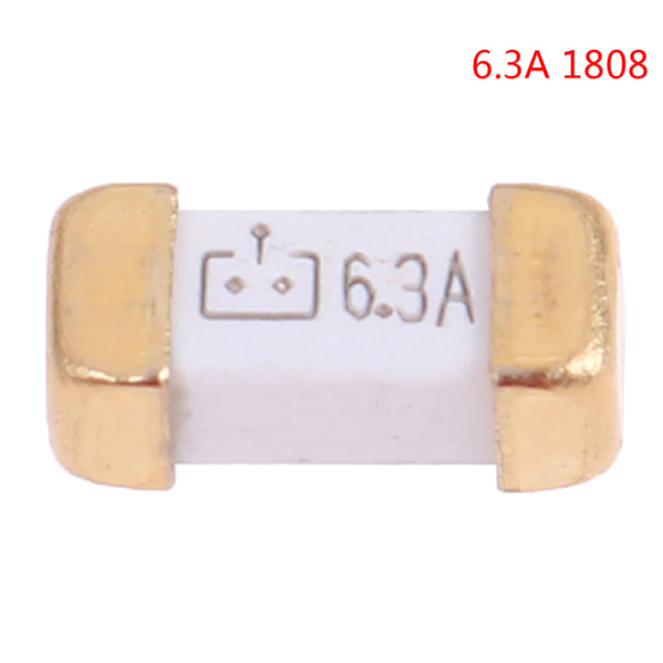 10 ST Guldfot 1808 125v 0451 SMD snabbblåsa ultrasnabba säkringar 6.3A 1808