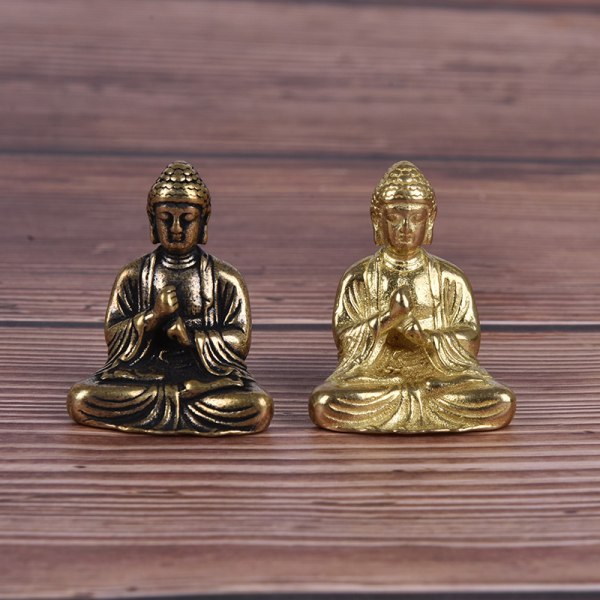 2 färger Mini Size Thai Style Buddha Staty Heminredning Sma distressed