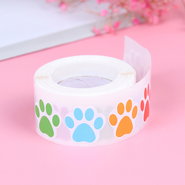 500st färgglada print Hundkatt tassetiketter