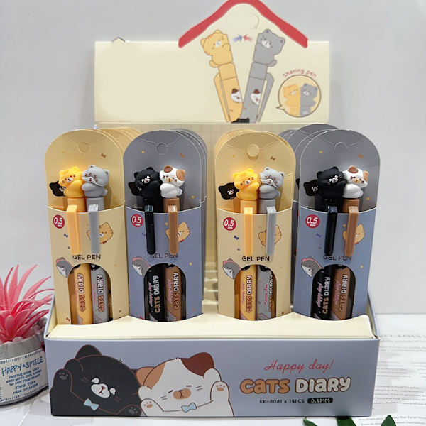 2st/kartong Kawaii Stationery Office School Supplies Black Ink Gel