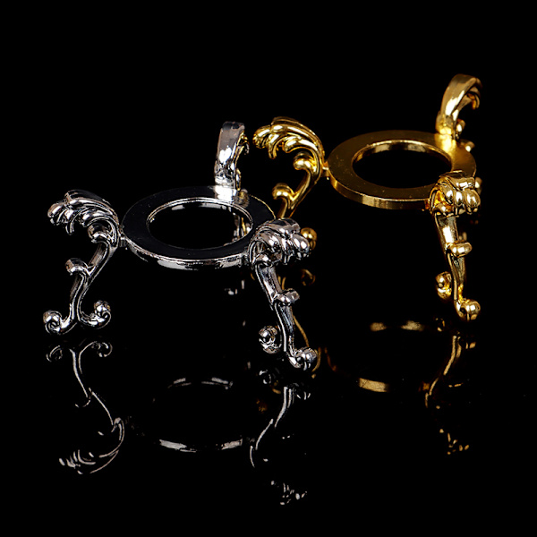 Guldpläterad Display Ädelsten Äggstöd Bas Crystal Ball Stan Silver