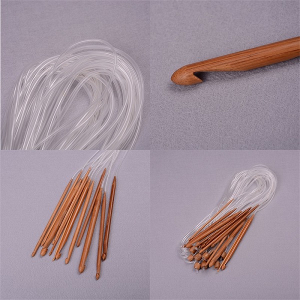 1,2 m 48" 12 olika storlekar/ set Tunisian Carbonized Bamboo Cro