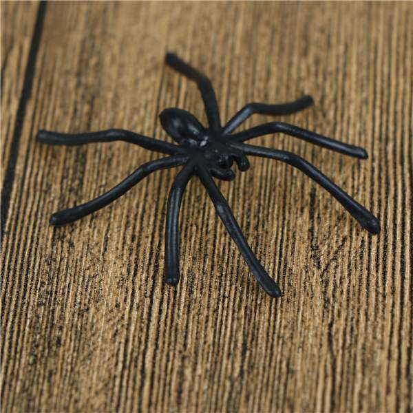Massor 30st Halloween Plast Svart Spindel Skämtleksaker Decoratio Black