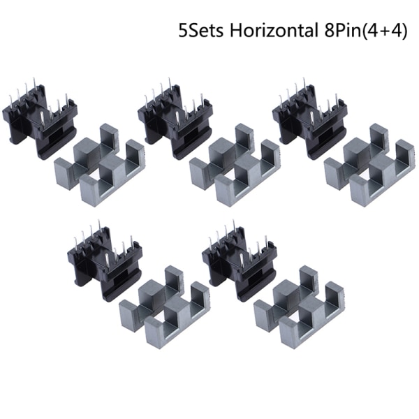 5 set EE25 4Pin 8P 10P Transformator Bobbin PC40 Ferrit Core Ver Horizontal 8Pin(4+4)