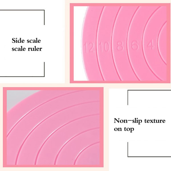 14cm DIY Cake Rotary Bord Plast Fondant Cake Turntable Rund Pink