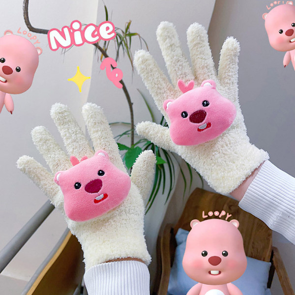 Kawaii Sanrios plyschhandskar Kuromi Cinnamoroll Cartoon och Girl W E