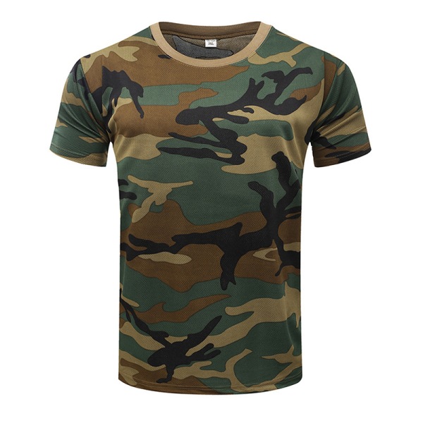 Kamouflage kortärmad sport T-shirt Outdoor Fitness Tactica Green python XL