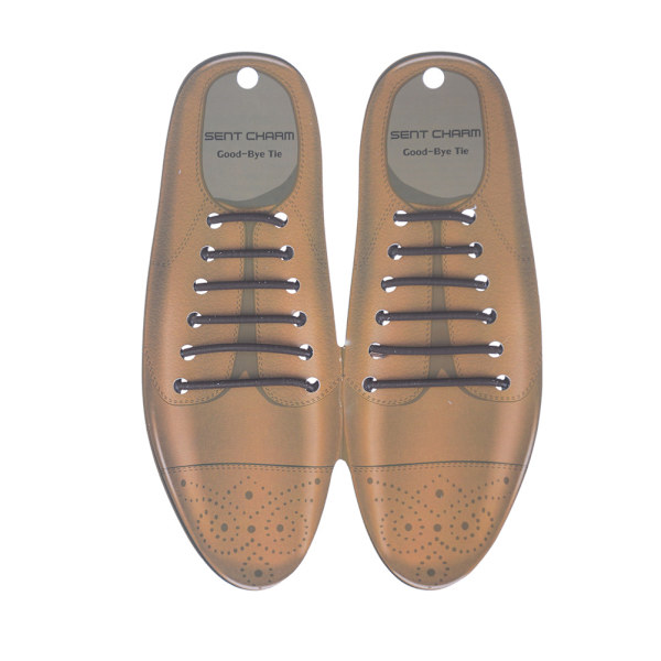 12 st Elastisk fri bindning ingen slips Lazy silikon skosnörsklänning Sh Brown
