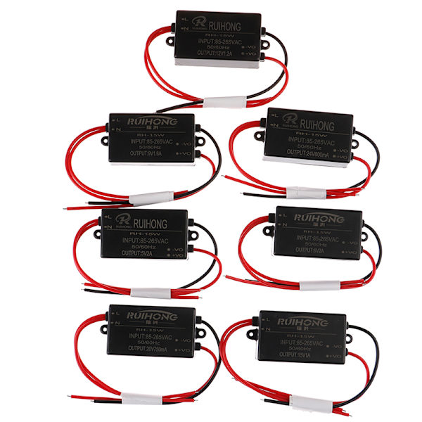 AC-DC-omvandlare 220V till DC5V 6V 9V 12V 15V 20V 24V Switching Po 9V