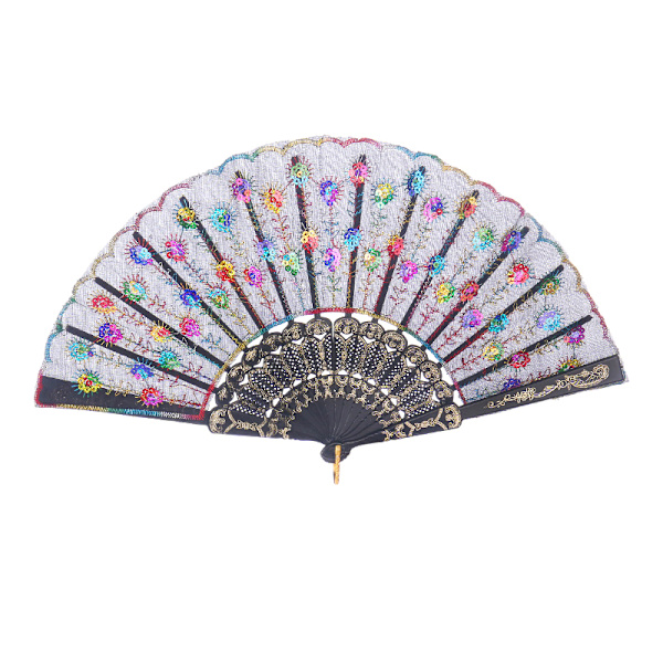 Lolita Feather Folding Fan Sweet Fairy Girl Dark Gothic Court D Orange