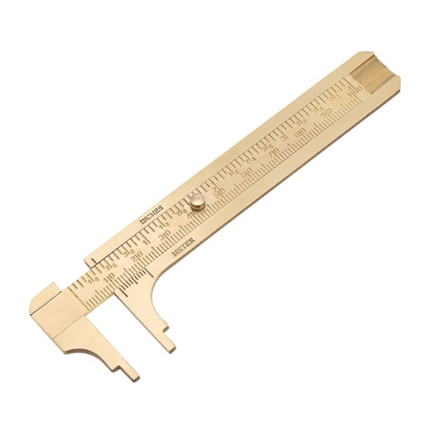 Mini mässingsskala 80/100 mm glidmätare Vernier Bromsok Linjal P 80mm（double scale）