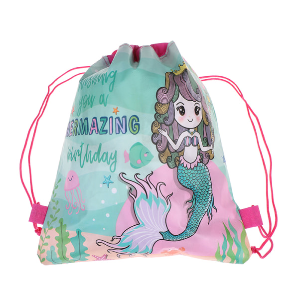 Mermaid Non-woven Bag Ryggsäck Barn Rese Skol Inredning Drawstr