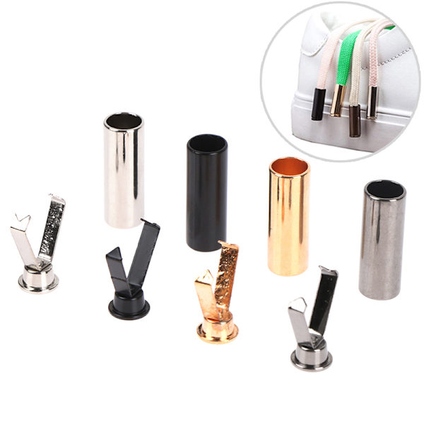 10st DIY Metal Aglets Skosnöre Kläder Cylindriska Tips Head Gold