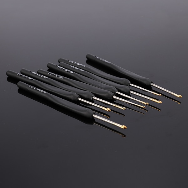 8 st/ set Black Knitting s Virknålar för stickad DIY Craft Loom
