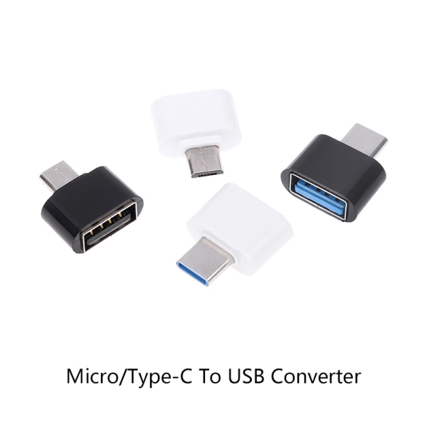 Mikro-USB till USB -omvandlare USB till typ C-adapter Micro hona U Black Type-C