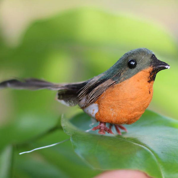 1 st Robin Bird Christmas Mini Artificiell fågel Julgran D