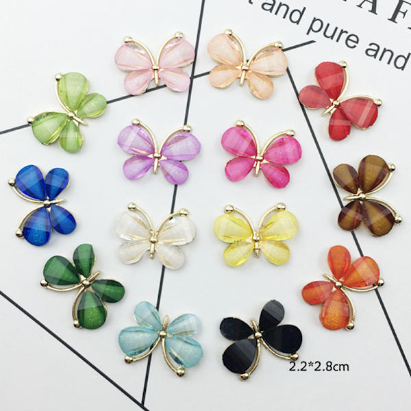 10st/ set harts Hantverk Butterfly flatback Scrapbooking för fon Navy