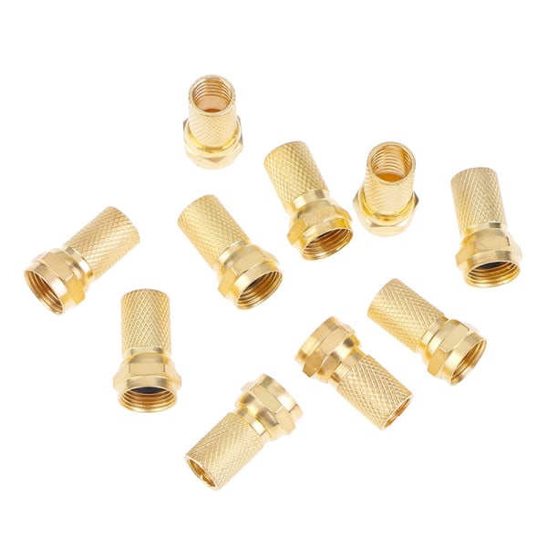 10st Twist on RG6 F Typ Koaxialkabel Kontakter Mässing C