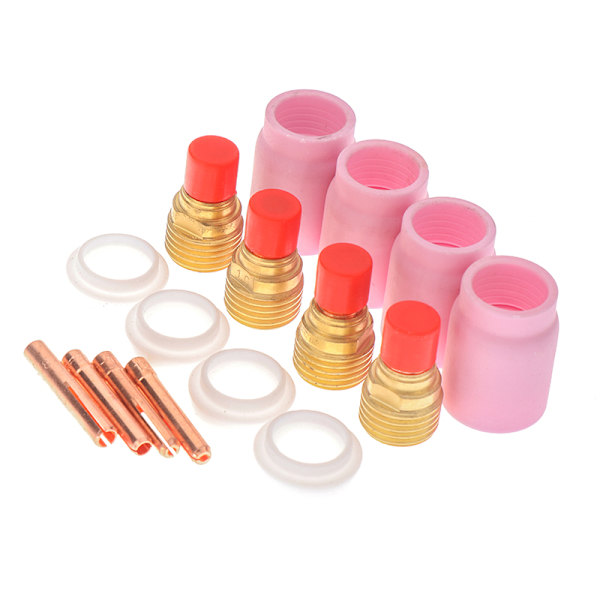 4st TIG gaslinssats storlek 1,0 mm/1,6 mm/2,4 mm/3,2 mm FIT TIG-svets 2.4mm