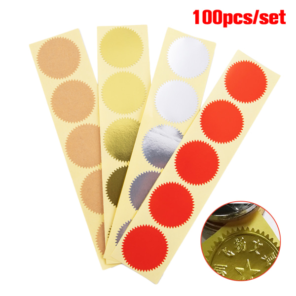 100 st 45mm Stickers Notes Scrapbooking Presentpaket Försegling DI Gold