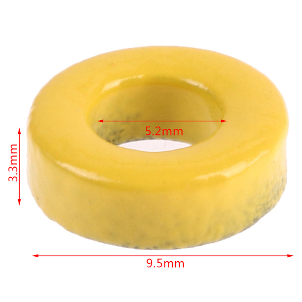 T37-6 Järnpulverkärnor 9,5*5,2*3,3mm AL3,0nH/N2 8,5uo Ferrit 0ne size