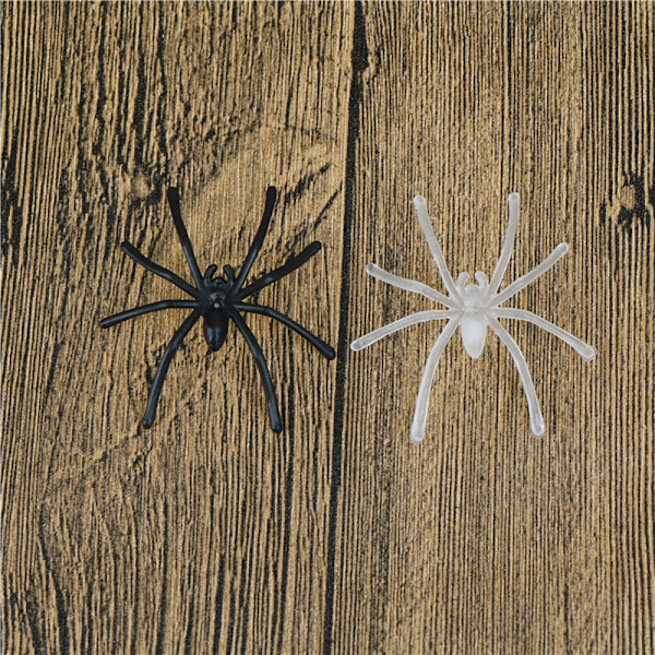 Massor 30st Halloween Plast Svart Spindel Skämtleksaker Decoratio Black