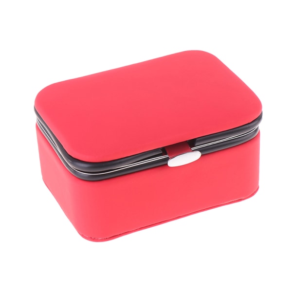 1 st Läder smycken Organizer lådor Display Portable Travel Cas Red