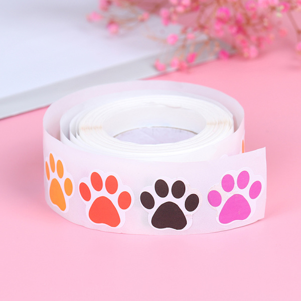 500st färgglada print Hundkatt tassetiketter