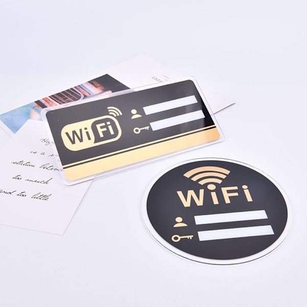 WIFI-skylt 3D Akrylspegel Väggdekal Omskrivbar handstil Rectangle 15×30cm
