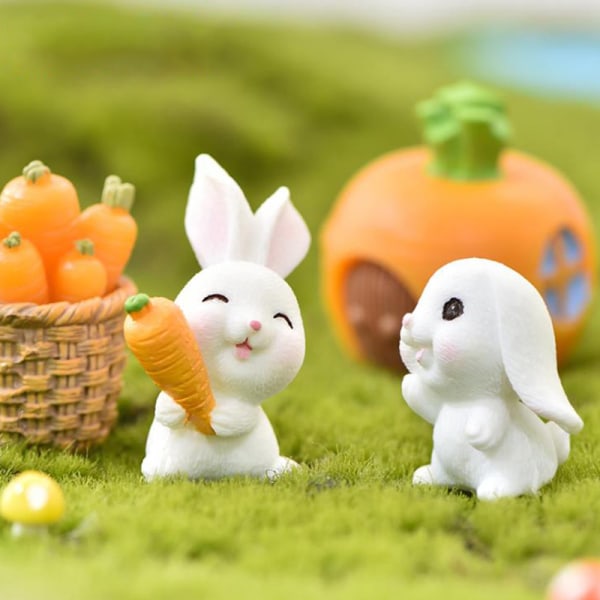 Mini påskdekor Hare Animal Figurine Resin Craft Bunny Garde C