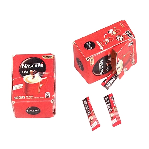 1Set 1:12 Dockhus Miniatyrchokladkaffe m/förpackningslåda Sn C