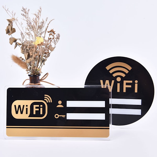 WIFI-skylt 3D Akrylspegel Väggdekal Omskrivbar handstil Rectangle 15×30cm