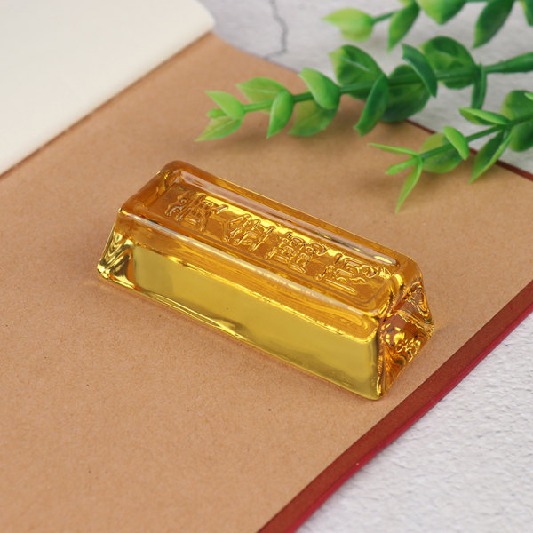 1 st Feng Shui gul kristall guld tacka för rikedom Lucky Home
