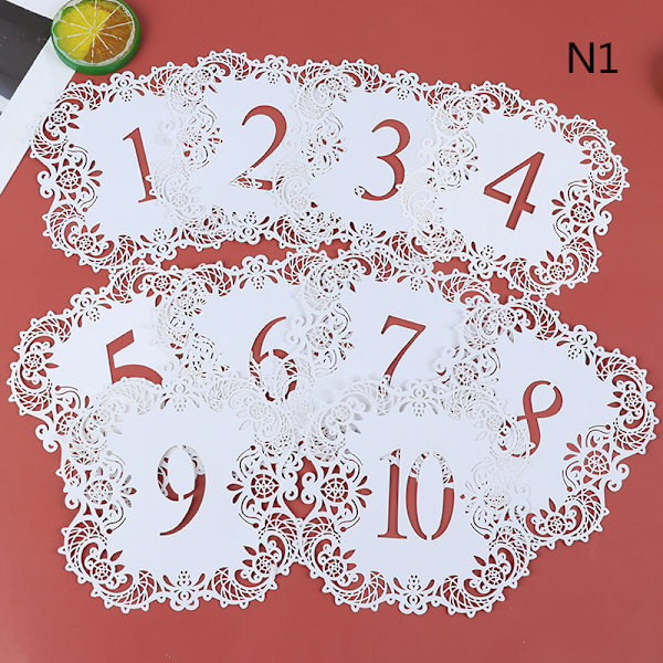 10st/ set Bordsnummer 1-10 11-20 Bordsnummerkort för Weddi N1