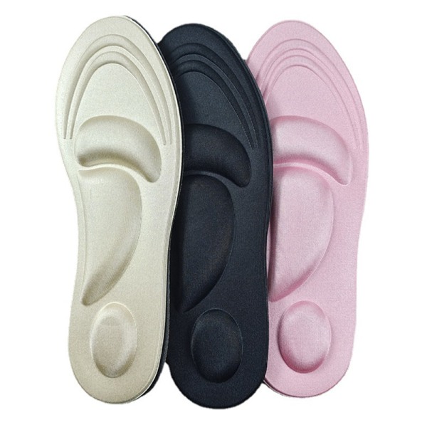 4D Memory Foam Skor Innersula Andas Smärtmassage Fasciit I Black EU 35-40