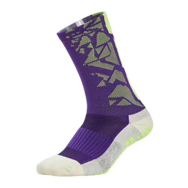 Fotbollsstrumpor Herr Mid-Leg Professional förtjockad handduksbotten Purple green