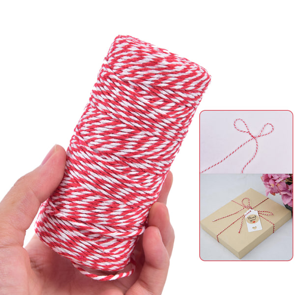 100m/rulle Cotton Bakers Twine String Cord Julklappsförpackning