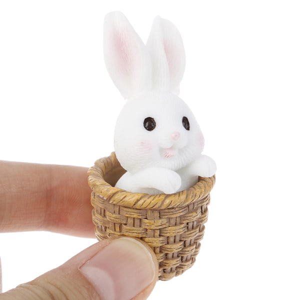 Mini påskdekor Hare Animal Figurine Resin Craft Bunny Garde A