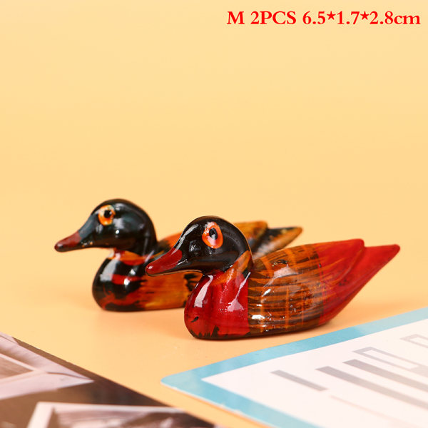 2st Vintage Resin Par Mandarin Ducks pinnehållare för hemmet M
