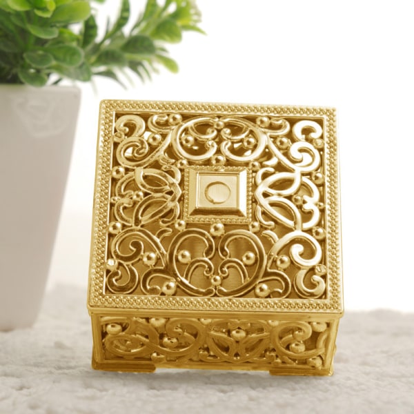 Mini Hollow Gold Folie Cake Godis Box Bröllopsfavor Baby Gift Tr Style 3