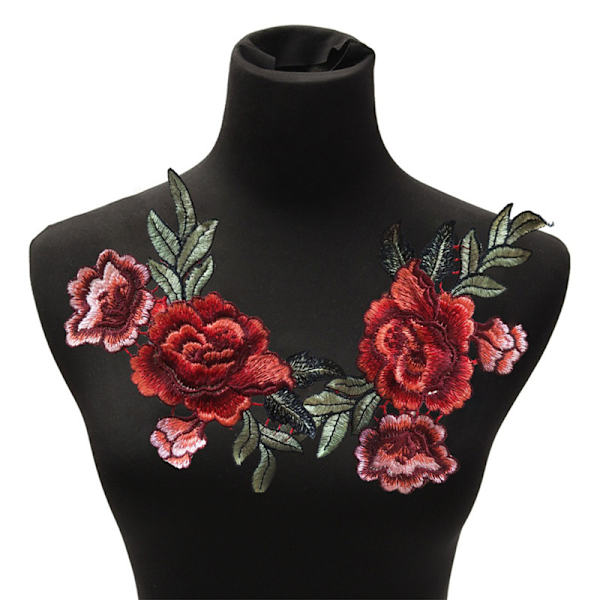 2st/ set Rose Blommor Patch Blommor broderade applikationslappar
