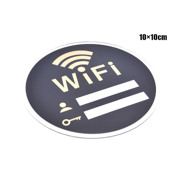 WIFI-skylt 3D Akrylspegel Väggdekal Omskrivbar handstil Round 10×10cm